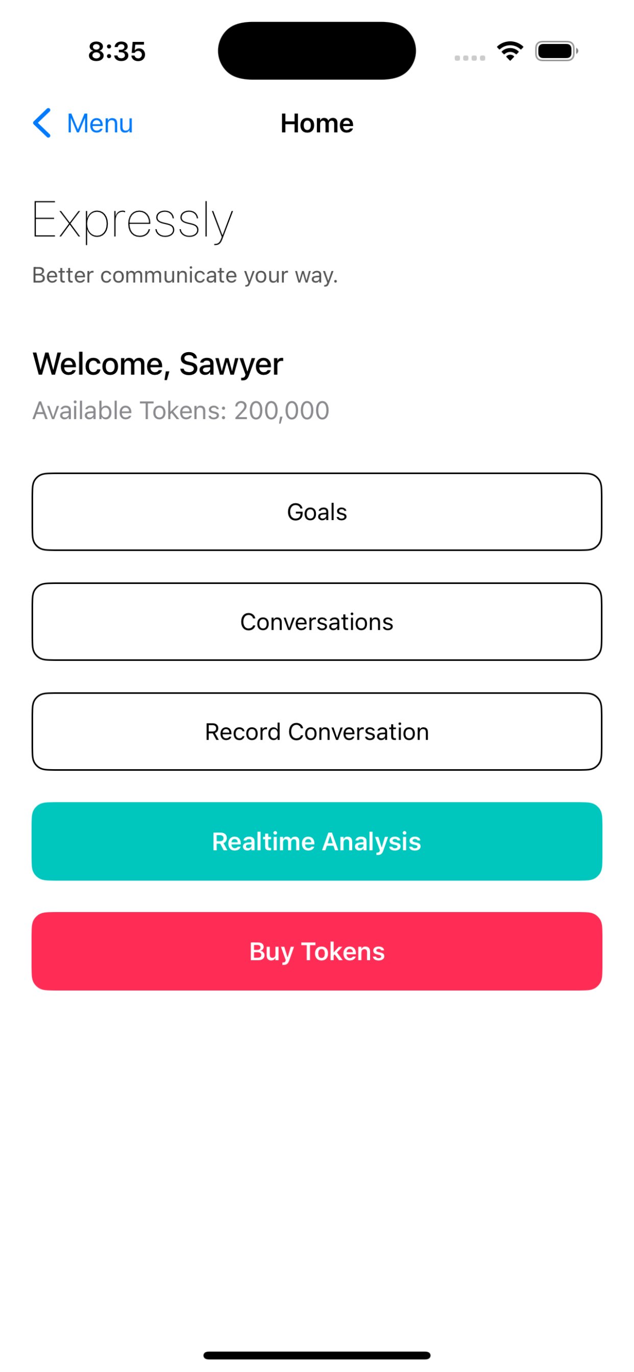 Expressly App Interface